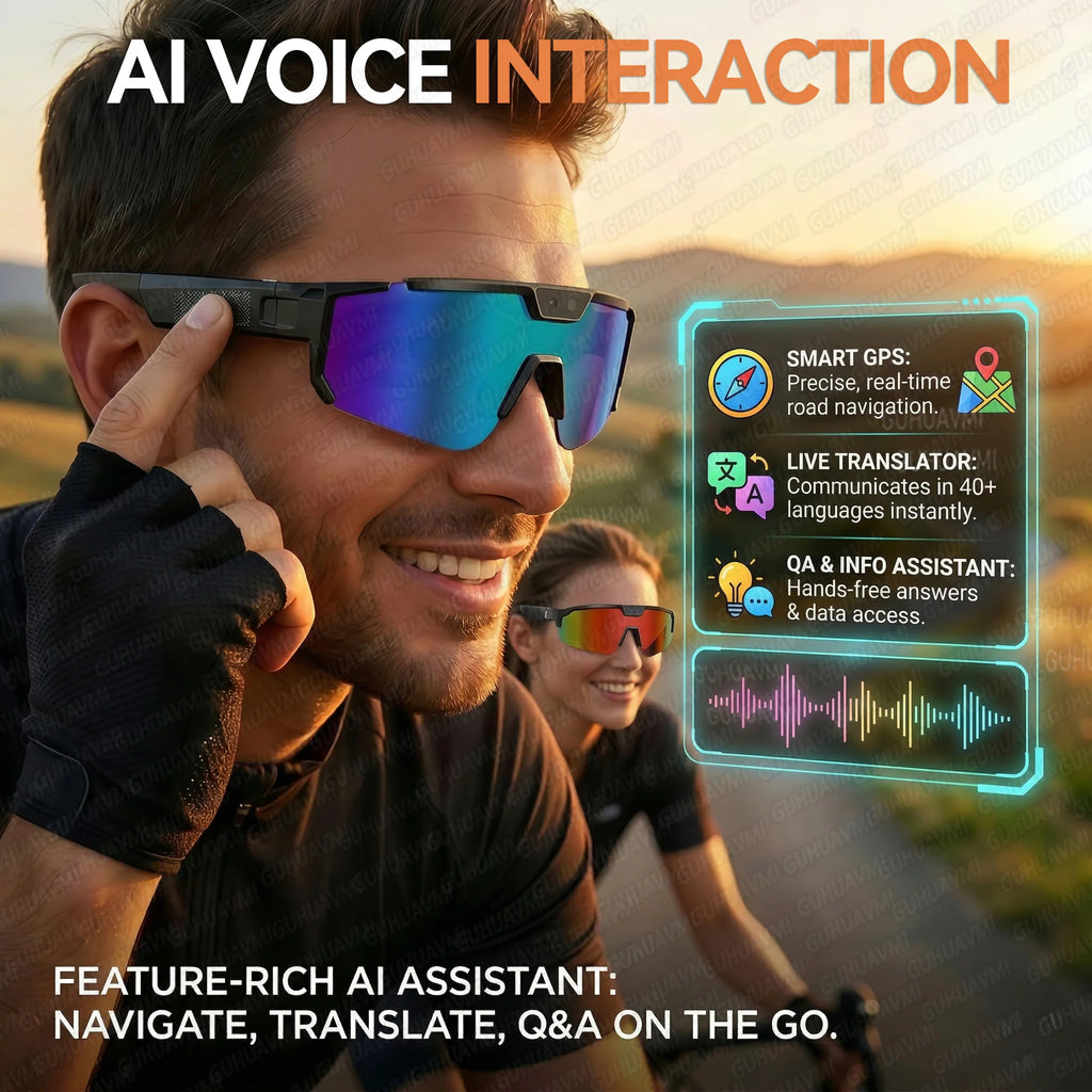 AI Sports Camera Glasses With HD Video & Bluetooth Audio