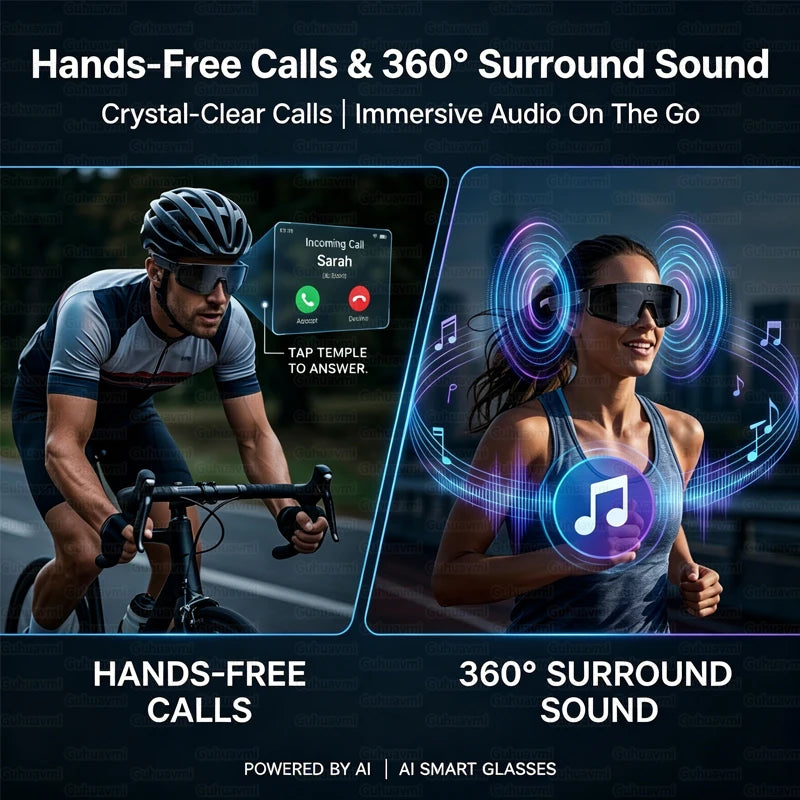 4K Camera Smart Sports Glasses With Bluetooth Audio