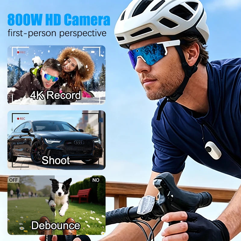 AI Sports Camera Glasses With 4K Video & Voice Control