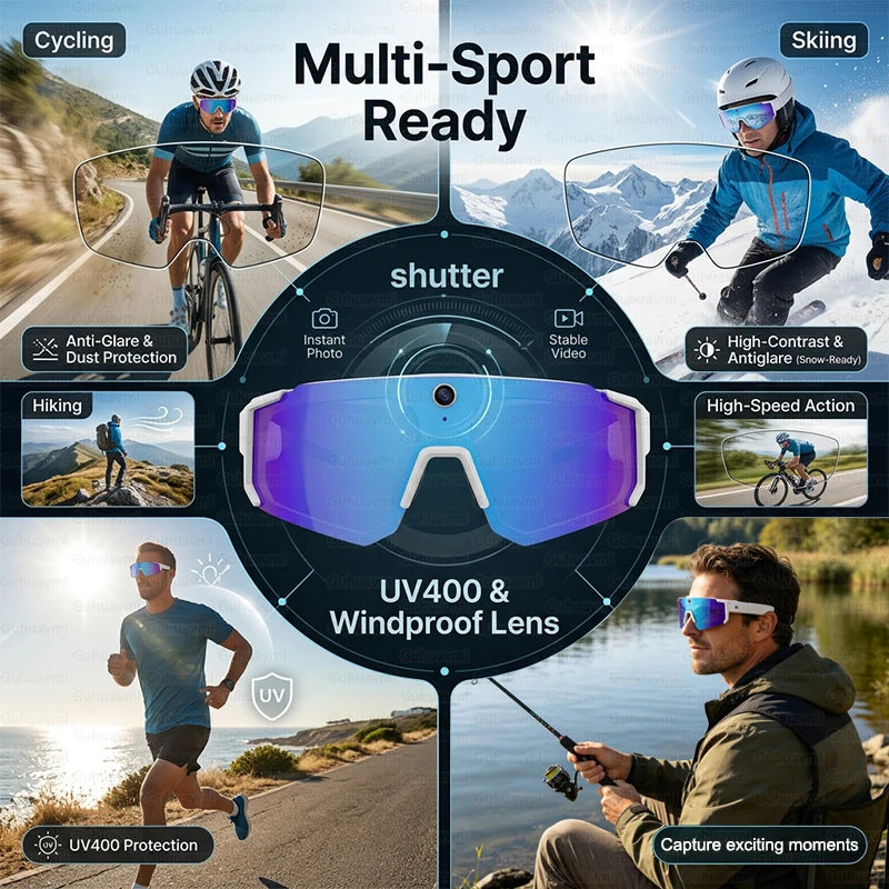 4K Camera Smart Sports Glasses With Bluetooth Audio