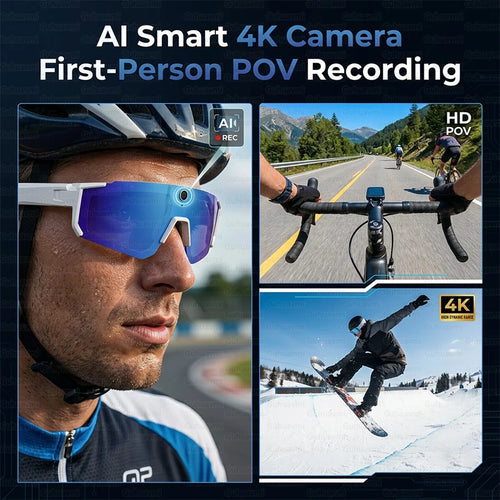 4K Camera Smart Sports Glasses With Bluetooth Audio