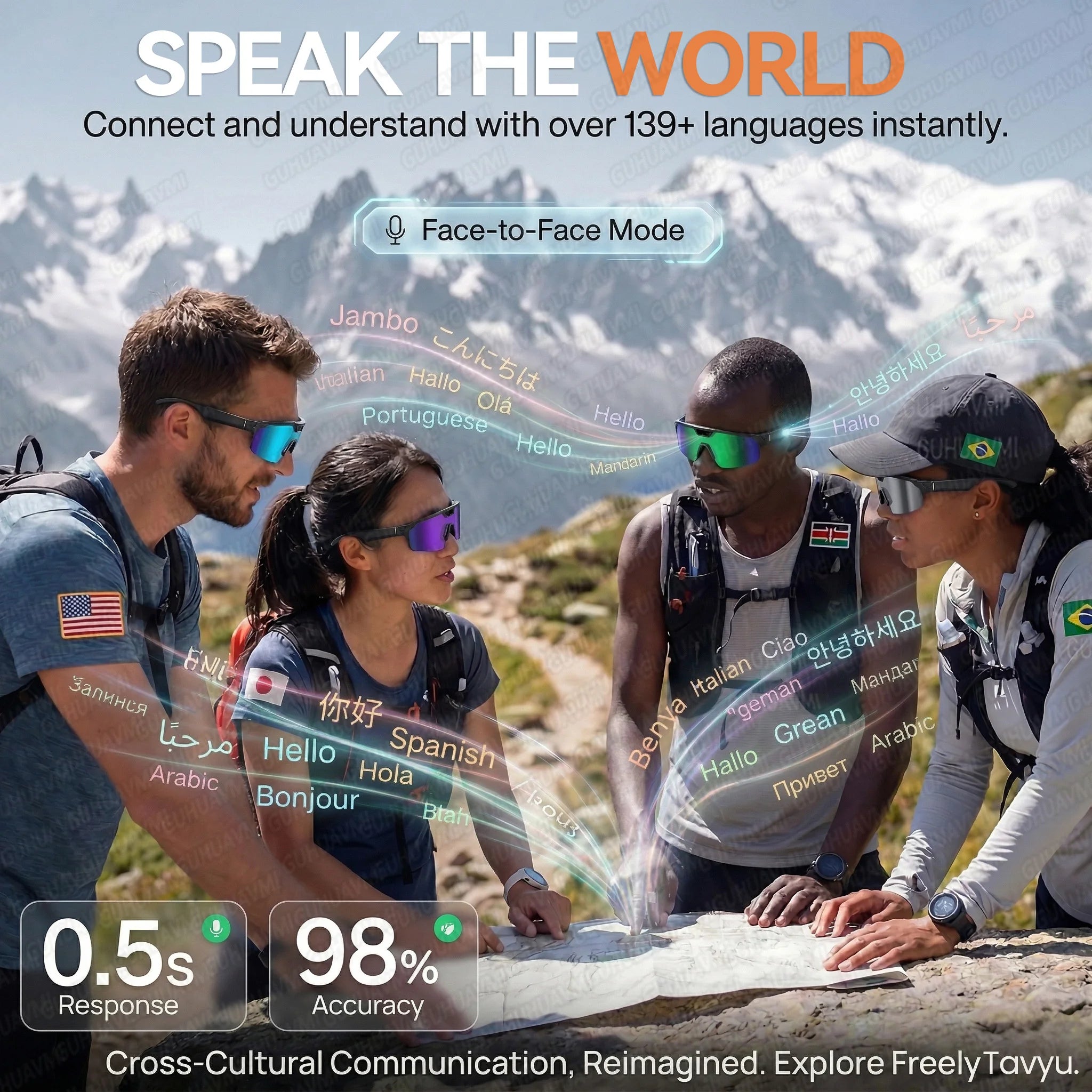 AI Sports Camera Glasses With HD Video & Bluetooth Audio